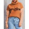 imageDokotoo Womens Turtleneck Sweaters Casual Long Sleeve Color Block Side Slit Pullover Knit Jumper TopsOrange 1