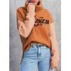 imageDokotoo Womens Turtleneck Sweaters Casual Long Sleeve Color Block Side Slit Pullover Knit Jumper TopsOrange 1