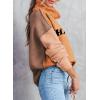 imageDokotoo Womens Turtleneck Sweaters Casual Long Sleeve Color Block Side Slit Pullover Knit Jumper TopsOrange 1