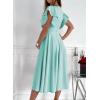 imageDokotoo Womens V Neck Elegant Party Dress Short Sleeve Skater Dress Wedding Guest DressesSky Blue