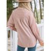 imageDokotoo Womens V Neck Striped Button Down Shirts Long Sleeve Tunic TopsBrown