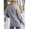 imageDokotoo Womens V Neck Striped Button Down Shirts Long Sleeve Tunic TopsGray
