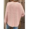 imageDokotoo Womens Waffle Knit Tops 2025 Oversized Long Sleeve Crewneck Shirts Business Casual Blouses Basic ShirtsApricot Pink