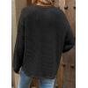 imageDokotoo Womens Waffle Knit Tops 2025 Oversized Long Sleeve Crewneck Shirts Business Casual Blouses Basic ShirtsBlack