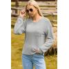 imageDokotoo Womens Waffle Knit Tops 2025 Oversized Long Sleeve Crewneck Shirts Business Casual Blouses Basic ShirtsGray