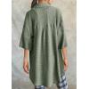 imageDokotoo Womens Waffle Knit Tops Casual 34 Bell Sleeve Button Down Shirts Lapel V Neck Dressy Blouses with PocketLaurel Green