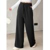 imageDokotoo Womens Wide Leg Pants 2025 Flowy Casual Pants Straight Leg Elastic Waisted Stretch Palazzo PantsBlack