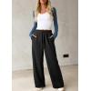 imageDokotoo Womens Wide Leg Pants 2025 Flowy Casual Pants Straight Leg Elastic Waisted Stretch Palazzo PantsBlack