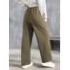 imageDokotoo Womens Wide Leg Pants 2025 Flowy Casual Pants Straight Leg Elastic Waisted Stretch Palazzo PantsJungle Green