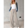 imageDokotoo Womens Wide Leg Pants 2025 Flowy Casual Pants Straight Leg Elastic Waisted Stretch Palazzo PantsPale Khaki