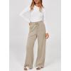 imageDokotoo Womens Wide Leg Pants 2025 Flowy Casual Pants Straight Leg Elastic Waisted Stretch Palazzo PantsParchment