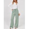 imageDokotoo Womens Wide Leg Pants 2025 Flowy Casual Pants Straight Leg Elastic Waisted Stretch Palazzo PantsSmoke Green