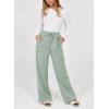 imageDokotoo Womens Wide Leg Pants 2025 Flowy Casual Pants Straight Leg Elastic Waisted Stretch Palazzo PantsSmoke Green