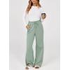 imageDokotoo Womens Wide Leg Pants 2025 Flowy Casual Pants Straight Leg Elastic Waisted Stretch Palazzo PantsSmoke Green