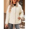 imageDokotoo Womens Winter Casual Quilted Jackets Long Sleeve Button Down Puffer Jacket Padded Outerwear CoatsApricot