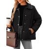 imageDokotoo Womens Winter Casual Quilted Jackets Long Sleeve Button Down Puffer Jacket Padded Outerwear CoatsBlack