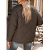 imageDokotoo Womens Winter Casual Quilted Jackets Long Sleeve Button Down Puffer Jacket Padded Outerwear CoatsCoffee