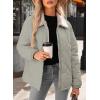 imageDokotoo Womens Winter Casual Quilted Jackets Long Sleeve Button Down Puffer Jacket Padded Outerwear CoatsGray