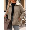 imageDokotoo Womens Winter Casual Quilted Jackets Long Sleeve Button Down Puffer Jacket Padded Outerwear CoatsKhaki