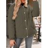 imageDokotoo Womens Winter Casual Quilted Jackets Long Sleeve Button Down Puffer Jacket Padded Outerwear CoatsMoss Green