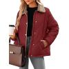 imageDokotoo Womens Winter Casual Quilted Jackets Long Sleeve Button Down Puffer Jacket Padded Outerwear CoatsRed