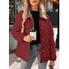 imageDokotoo Womens Winter Casual Quilted Jackets Long Sleeve Button Down Puffer Jacket Padded Outerwear CoatsRed