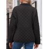 imageDokotoo Womens Winter Quilted Jackets Long Sleeve Button Down Diamond Puffer Jacket Outerwear Coats with PocketsBlack