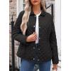 imageDokotoo Womens Winter Quilted Jackets Long Sleeve Button Down Diamond Puffer Jacket Outerwear Coats with PocketsBlack