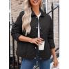 imageDokotoo Womens Winter Quilted Jackets Long Sleeve Button Down Diamond Puffer Jacket Outerwear Coats with PocketsBlack