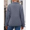 imageDokotoo Womens Winter Quilted Jackets Long Sleeve Button Down Diamond Puffer Jacket Outerwear Coats with PocketsBlue 2