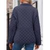imageDokotoo Womens Winter Quilted Jackets Long Sleeve Button Down Diamond Puffer Jacket Outerwear Coats with PocketsBlue