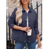 imageDokotoo Womens Winter Quilted Jackets Long Sleeve Button Down Diamond Puffer Jacket Outerwear Coats with PocketsBlue