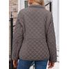 imageDokotoo Womens Winter Quilted Jackets Long Sleeve Button Down Diamond Puffer Jacket Outerwear Coats with PocketsDark Brown