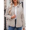 imageDokotoo Womens Winter Quilted Jackets Long Sleeve Button Down Diamond Puffer Jacket Outerwear Coats with PocketsJet Stream