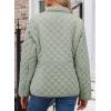 imageDokotoo Womens Winter Quilted Jackets Long Sleeve Button Down Diamond Puffer Jacket Outerwear Coats with PocketsSeagrass