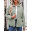 imageDokotoo Womens Winter Quilted Jackets Long Sleeve Button Down Diamond Puffer Jacket Outerwear Coats with PocketsSeagrass