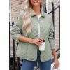 imageDokotoo Womens Winter Quilted Jackets Long Sleeve Button Down Diamond Puffer Jacket Outerwear Coats with PocketsSeagrass