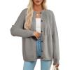 imageDokotoo Cardigan Sweaters for Women 2025 Fall Outfits Long Sleeve Crochet Knit SweatersGray