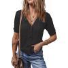 imageDokotoo Short Sleeve Top for Women 2024 Casual Lightweight Crochet Cardigan Short Sleeve Crop Tops Fashion V Neck HollowOut Shrug Bolero Button Down Shirts Large