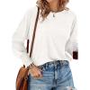 imageDokotoo White Womens Tops Blouses for Women Dressy Casual Fall Fashion 2025 Outfits Clothes Long Sleeve Tops Shirts Tshirts Trendy Womens Flowy Work Loose Fit Basic T Shirts Plus Size Tunic Teacher