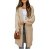 imageDokotoo Womens 2025 Fashion Casual Open Front Long Sleeve Chunky Cable Knit Cardigans Sweaters Outerwear CoatsApricot