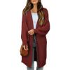 imageDokotoo Womens 2025 Fashion Casual Open Front Long Sleeve Chunky Cable Knit Cardigans Sweaters Outerwear CoatsBiking Red