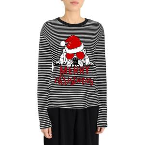 imageDokotoo Womens Casual Striped Long Sleeve Tops Crew Neck Knit Basic T ShirtsChristmas White Stripe 4