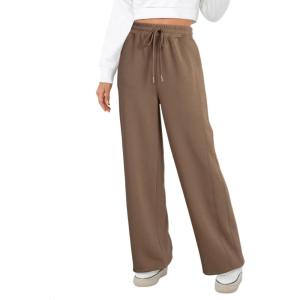 imageDokotoo Womens Wide Leg Pants 2025 Flowy Casual Pants Straight Leg Elastic Waisted Stretch Palazzo PantsChestnut
