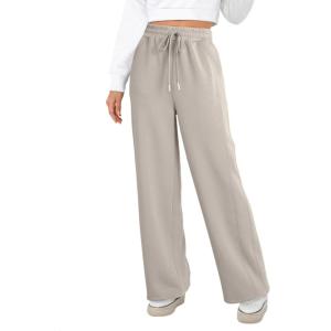 imageDokotoo Womens Wide Leg Pants 2025 Flowy Casual Pants Straight Leg Elastic Waisted Stretch Palazzo PantsPale Khaki