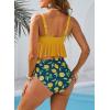 imageDokotoo Bikini Set for Women Swimsuits 2025 Ruffle Tops and Floral Bottoms Swim Suit Bathing Suit for HolidaysYellow