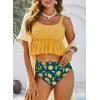 imageDokotoo Bikini Set for Women Swimsuits 2025 Ruffle Tops and Floral Bottoms Swim Suit Bathing Suit for HolidaysYellow