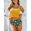 imageDokotoo Bikini Set for Women Swimsuits 2025 Ruffle Tops and Floral Bottoms Swim Suit Bathing Suit for HolidaysYellow