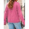 imageDokotoo Cardigan Sweaters for Women Casual Open Front Long Sleeve Button Down Knit Outwear Stand Collar Fall Fashion 2024Hot Pink