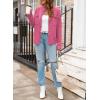 imageDokotoo Cardigan Sweaters for Women Casual Open Front Long Sleeve Button Down Knit Outwear Stand Collar Fall Fashion 2024Hot Pink